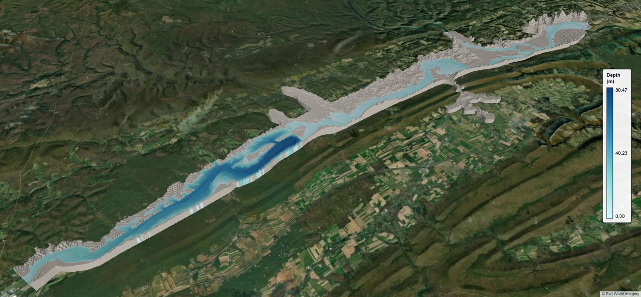 Depth draped over terrain in the 3D view